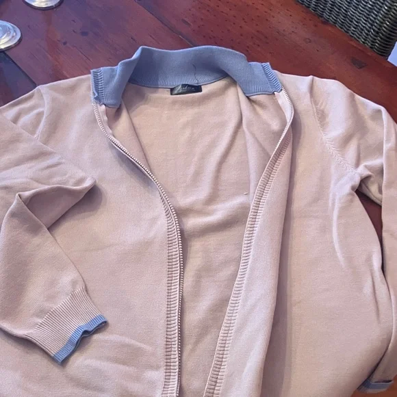 Fashion Brand Company Light Pink and Sky Blue Zip-Up Sweater